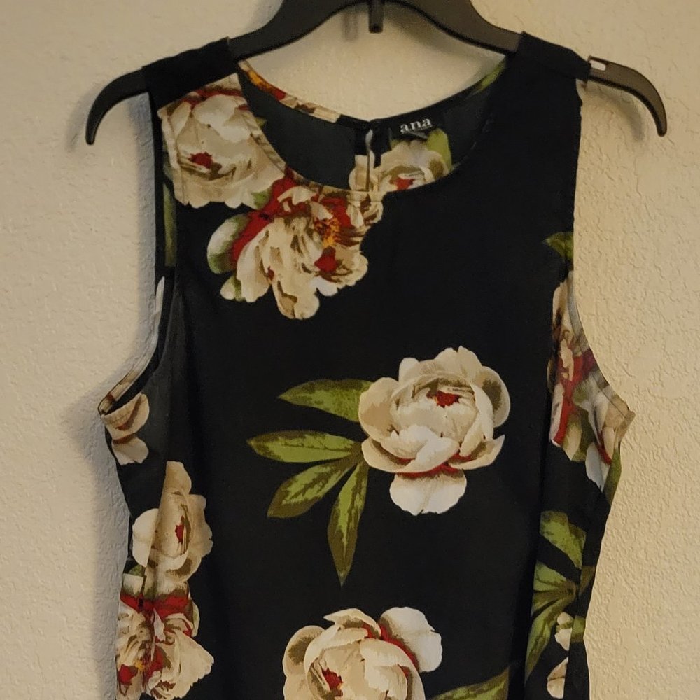 Black Floral Sleeveless Dress